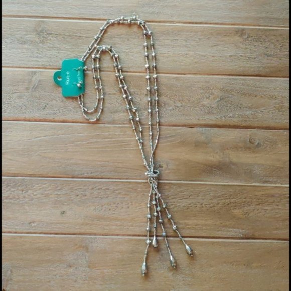 Silver Glass Bead Necklace/Earrings Set - Picture 2 of 7